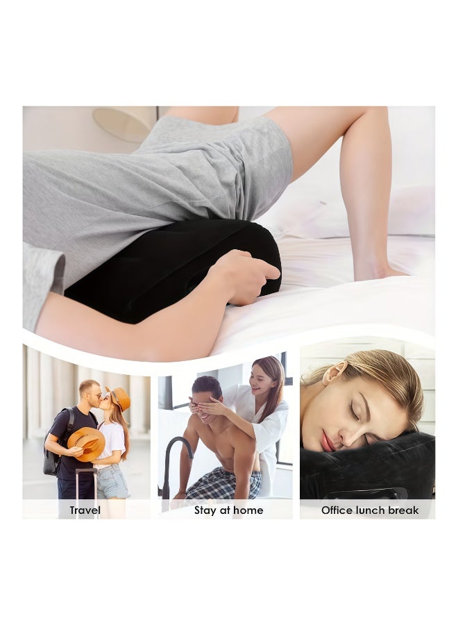 CHIYLE Inflatable Leg Elevation Pillow Grey Portable Bed Wedge Cushion for Sleeping Travel Recovery Comfortable Support for Legs Back Swelling Relief - Image 3